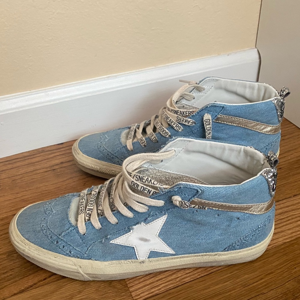 Golden Goose Blue denim w/ white star